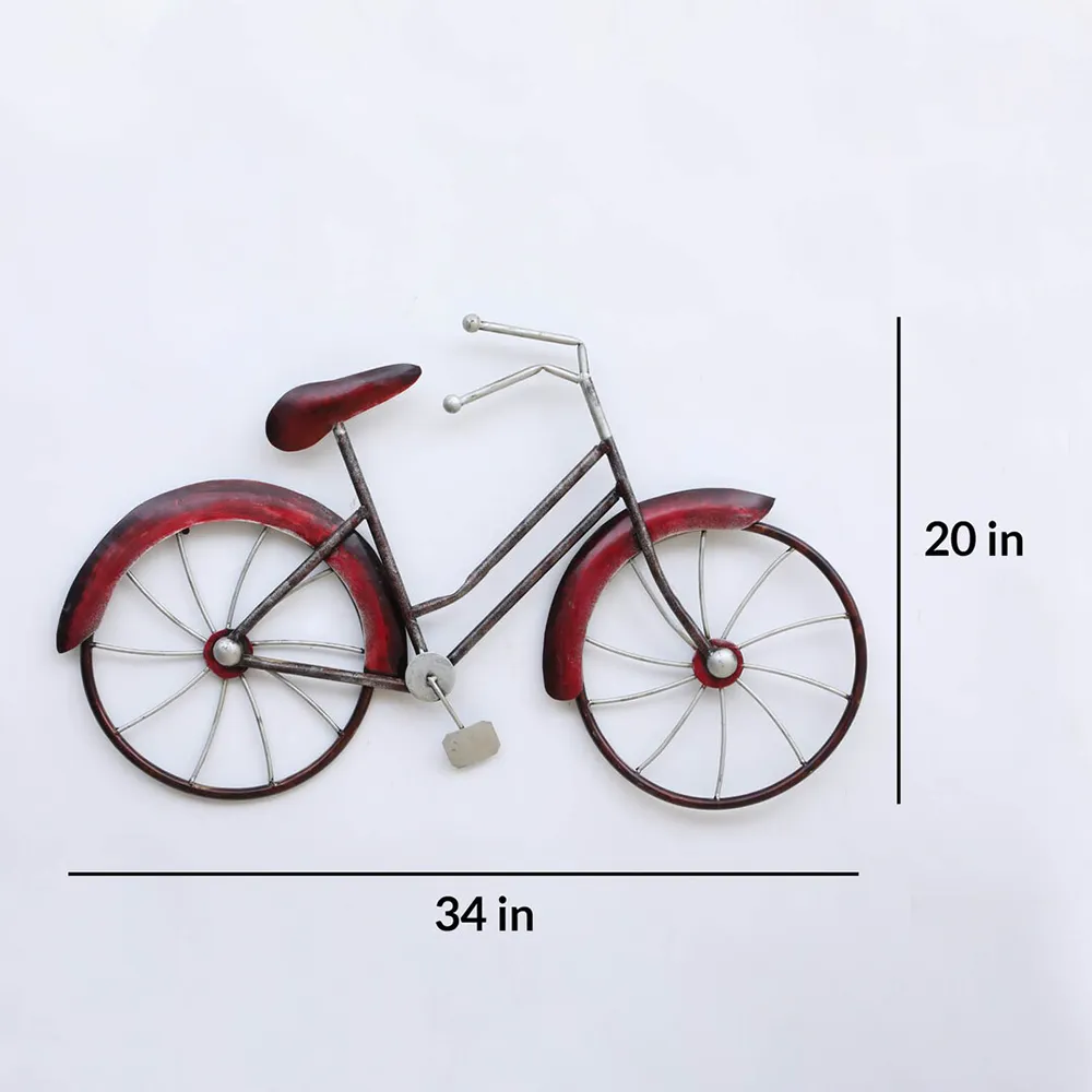 Pink Crafted Atlas Cycle Metal Wall Art