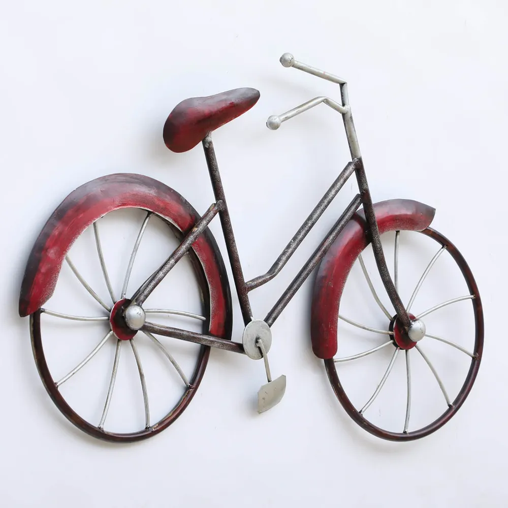 Pink Crafted Atlas Cycle Metal Wall Art