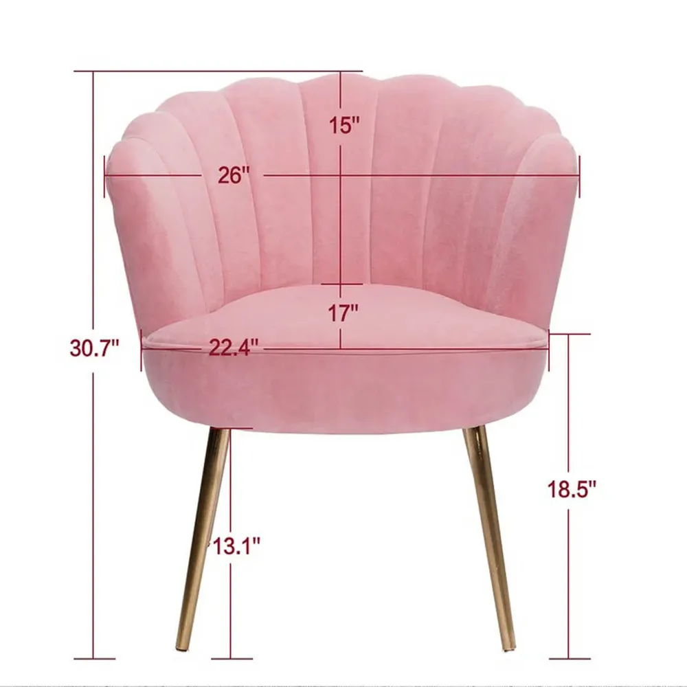 Pink Crafted Shell Designer Lounge Chair SET 1