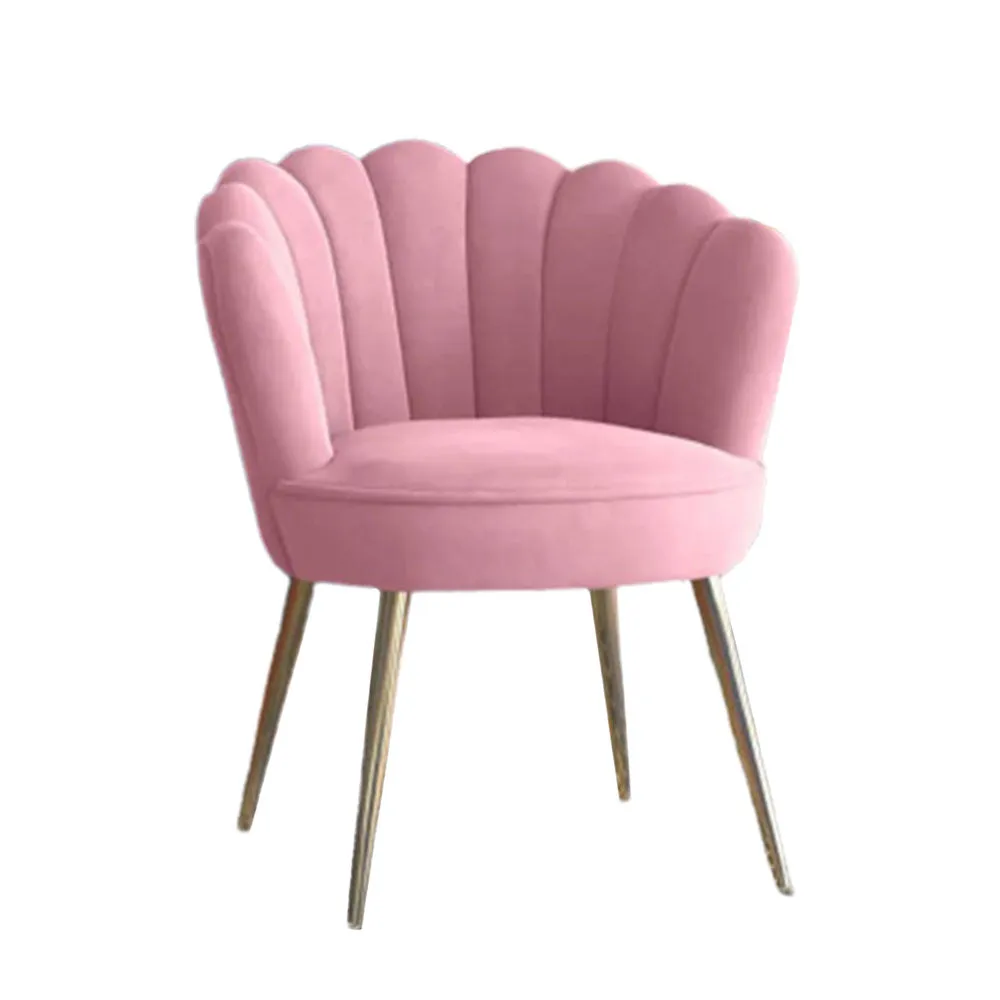 Pink Crafted Shell Designer Lounge Chair SET 1