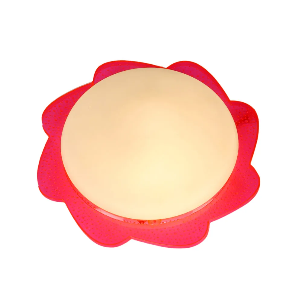 Pink Floral Bordered Decorative Flush Mount Light