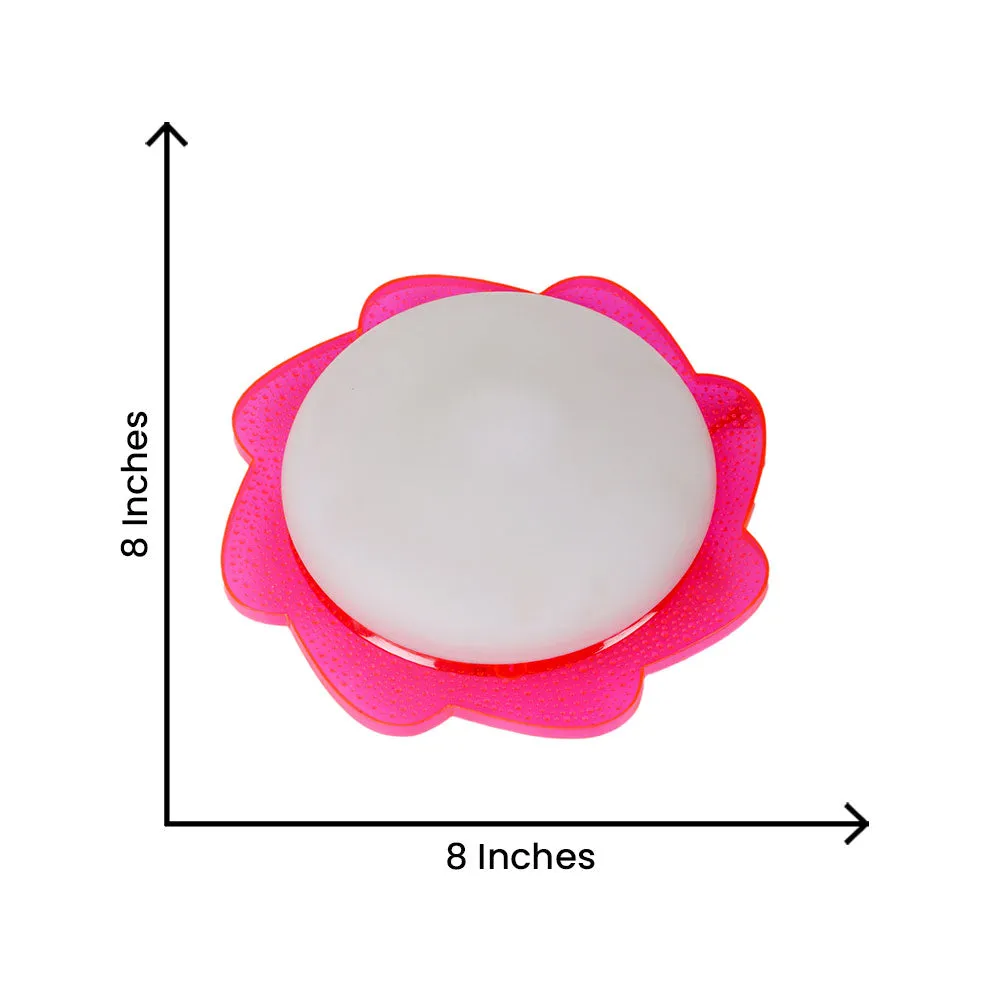 Pink Floral Bordered Decorative Flush Mount Light