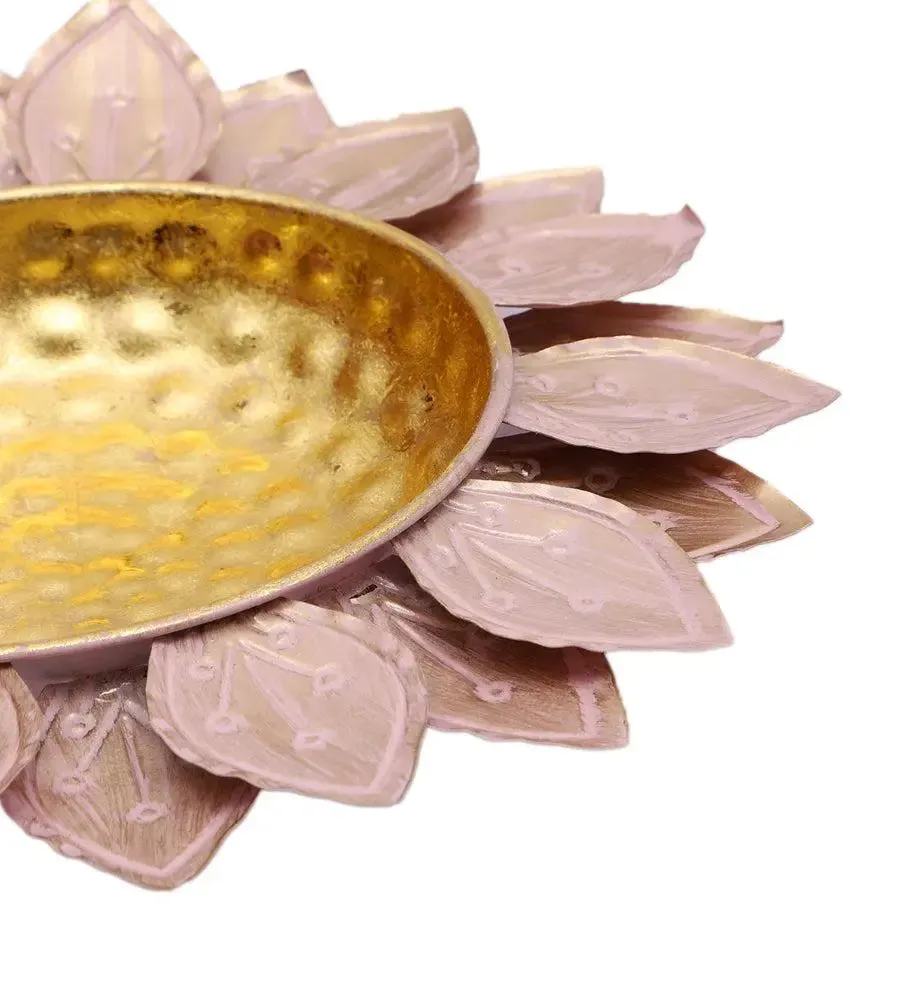 Pink Flower Cut Urli for Home Entrance