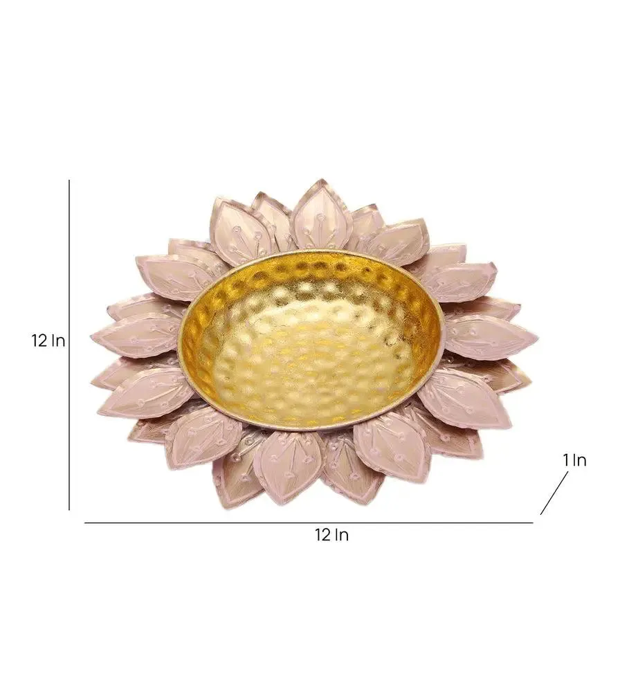 Pink Flower Cut Urli for Home Entrance