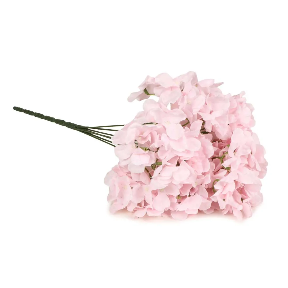 Pink French Hydrangea Artificial Flower Stick Single Piece