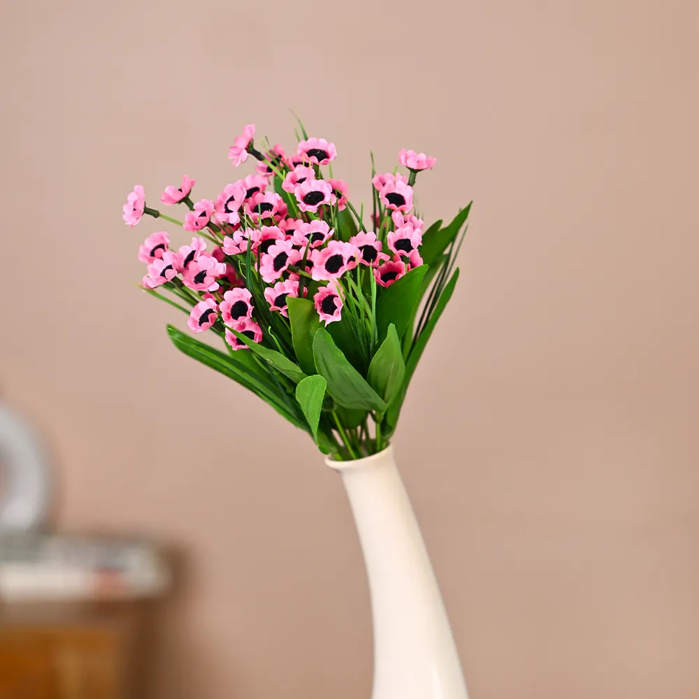 Pink Goldstrum Artificial Flower Strands Set Of 2