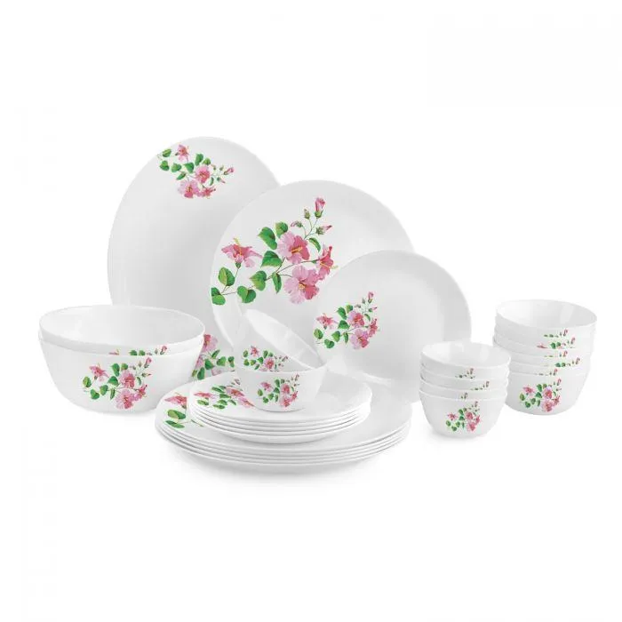 Pink Hibiscus Alluring Dinner Set of 27 Pieces