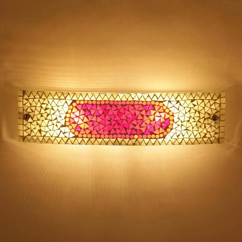 Pink hue Glass Bathroom Light
