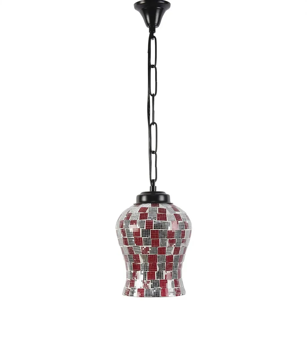 Pink Hue Mosaic Pattern Hanging Light