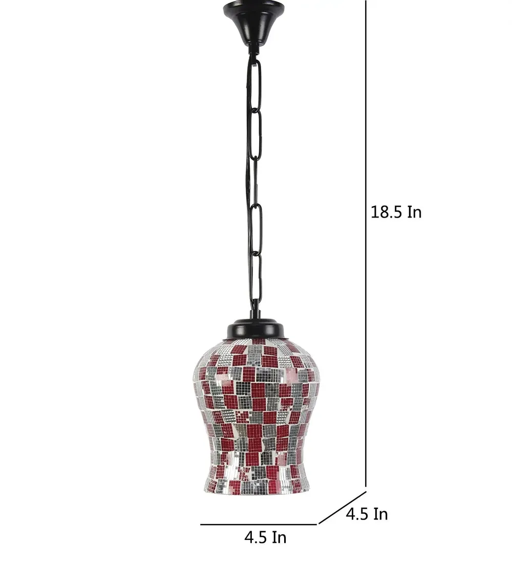 Pink Hue Mosaic Pattern Hanging Light
