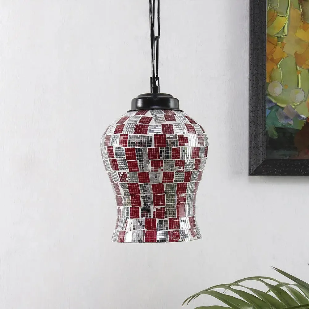 Pink Hue Mosaic Pattern Hanging Light