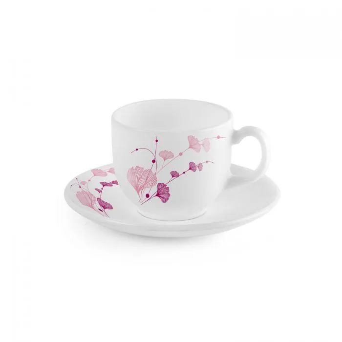 Pink Iris cup and saucer set of 6
