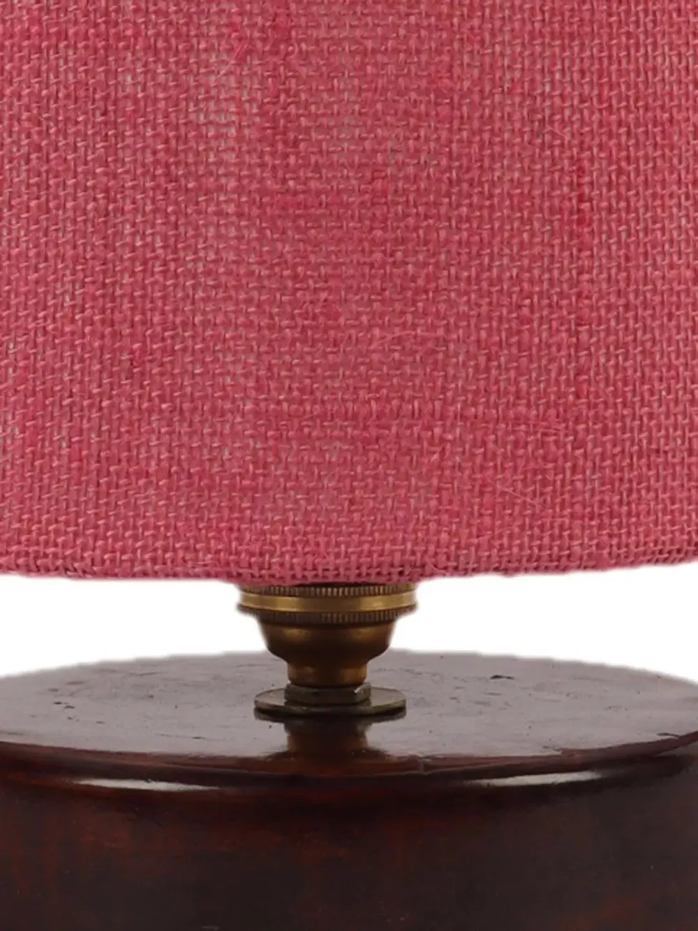 Pink Jute Table Lamp with Brown Wood Base