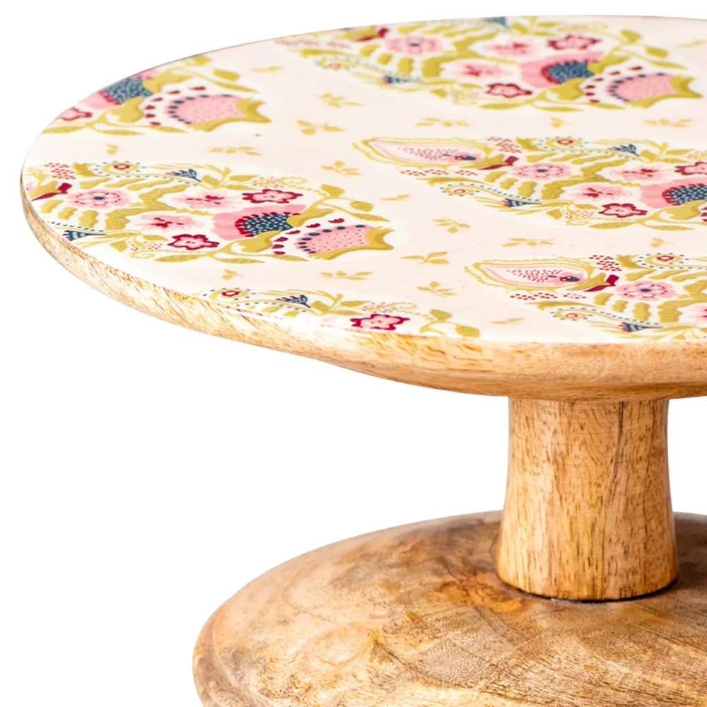 Pink Textured Wooden Cake Stand