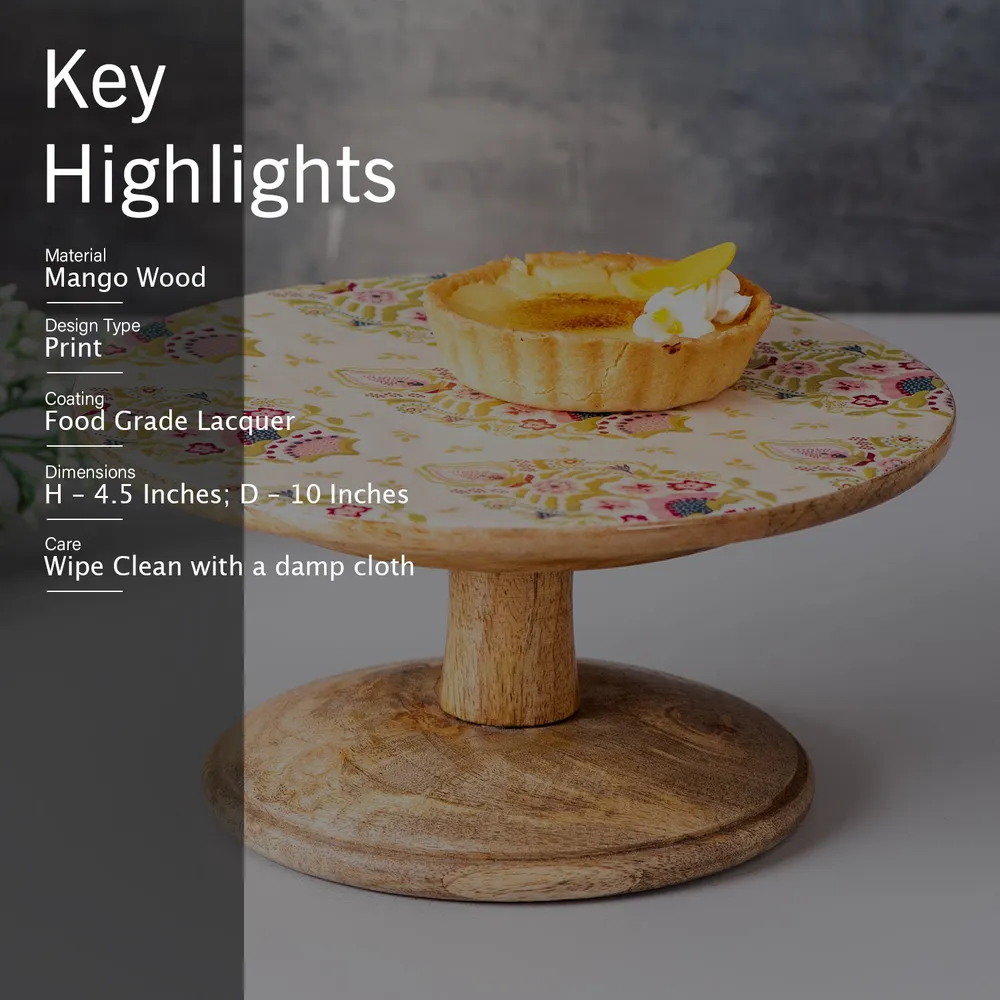 Pink Textured Wooden Cake Stand