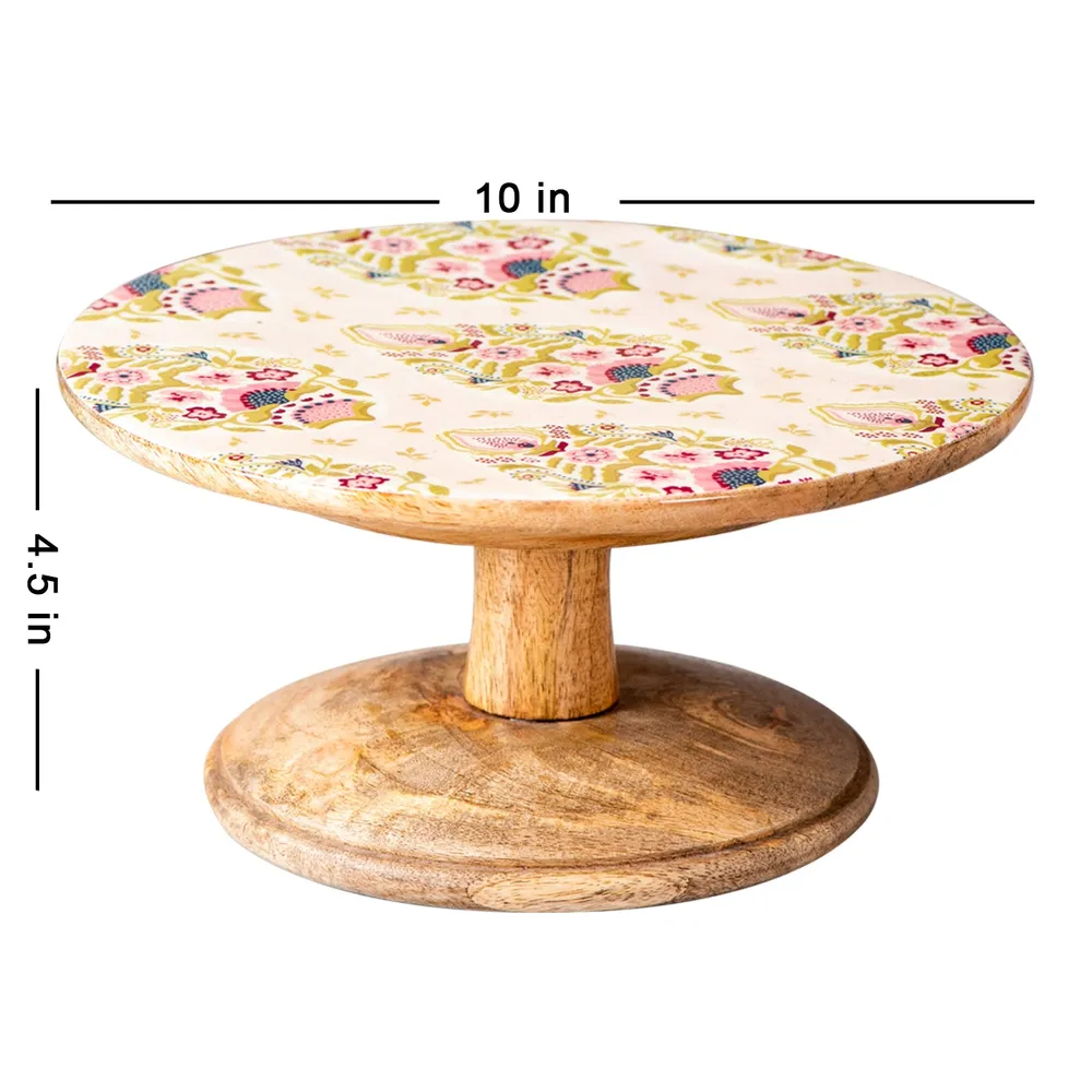Pink Textured Wooden Cake Stand
