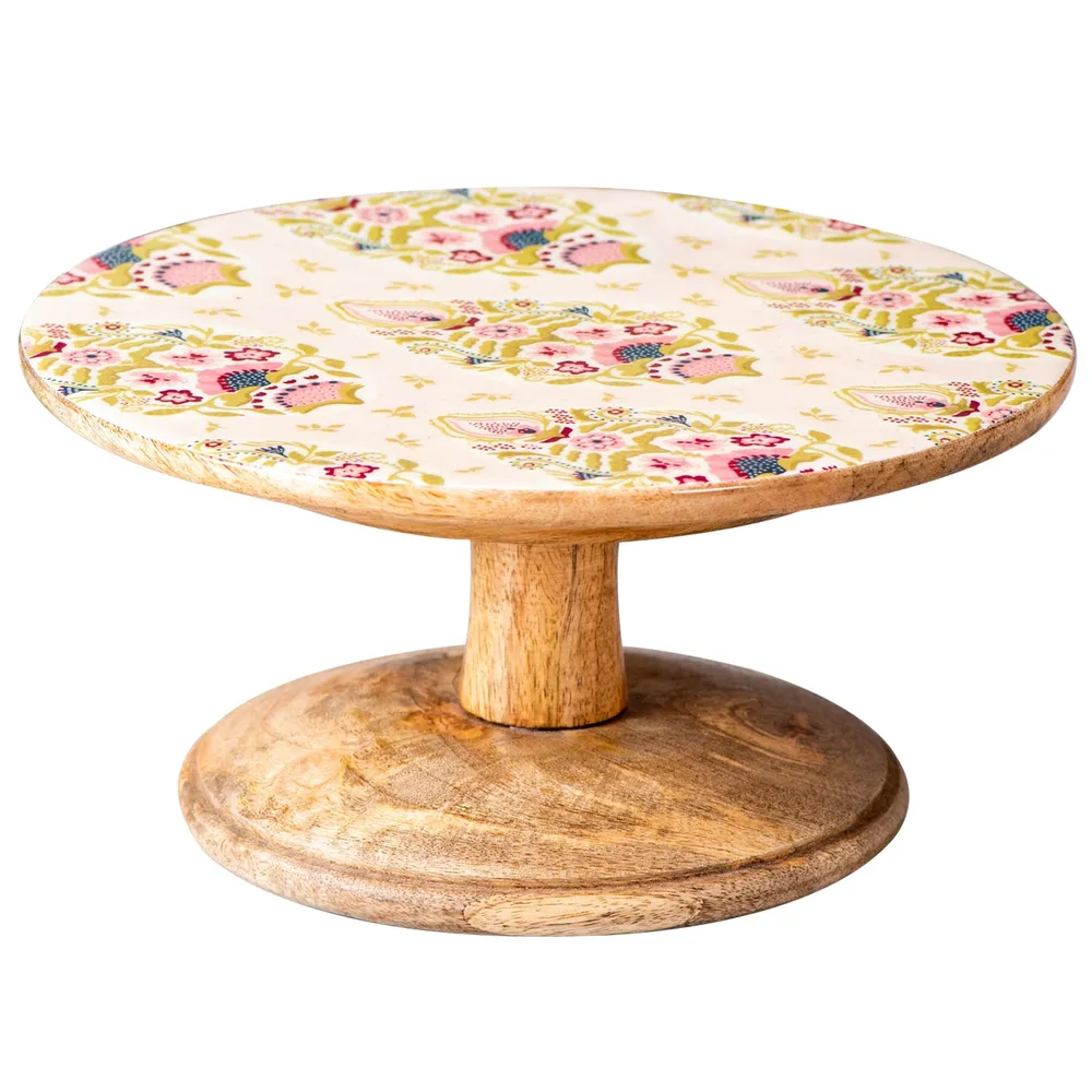 Pink Textured Wooden Cake Stand