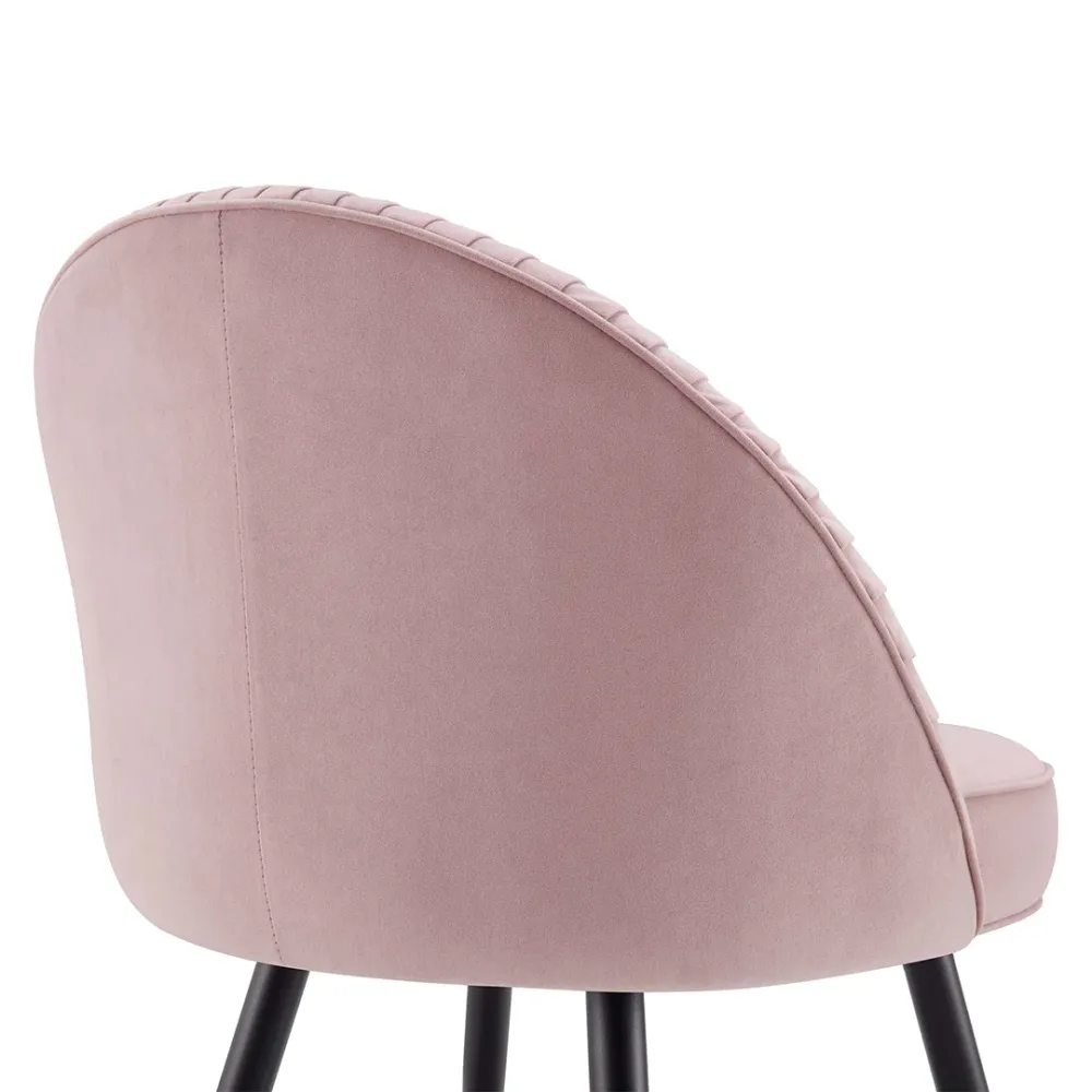 Pink Velvet Accent Chair with Upholstery Single