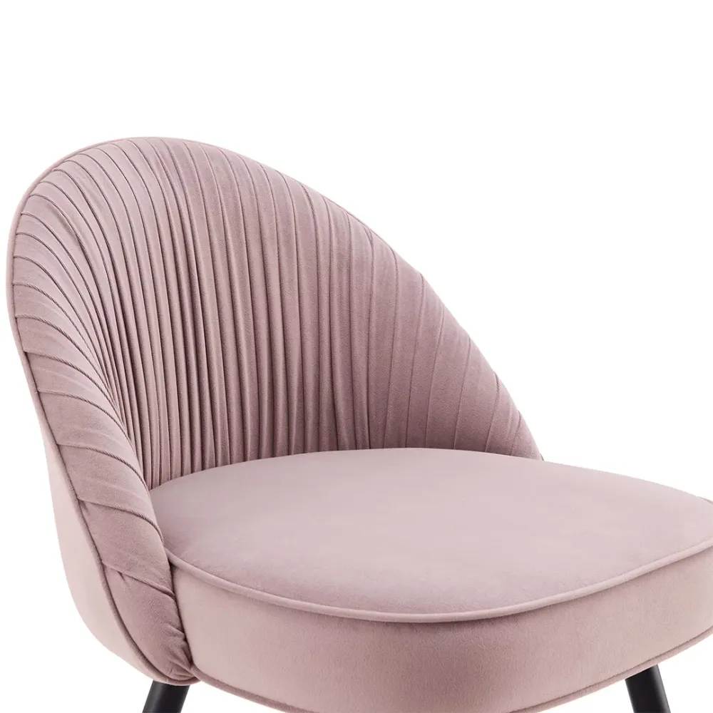 Pink Velvet Accent Chair with Upholstery Single