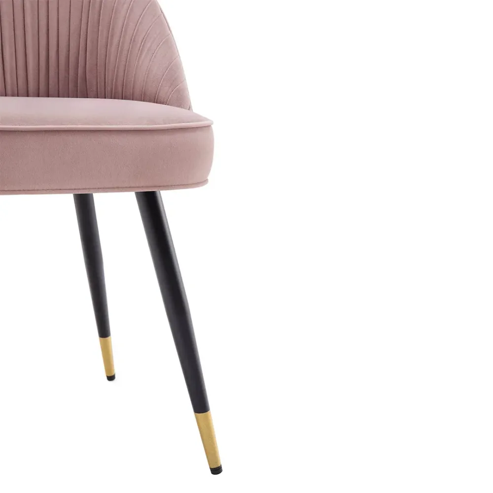 Pink Velvet Accent Chair with Upholstery Single