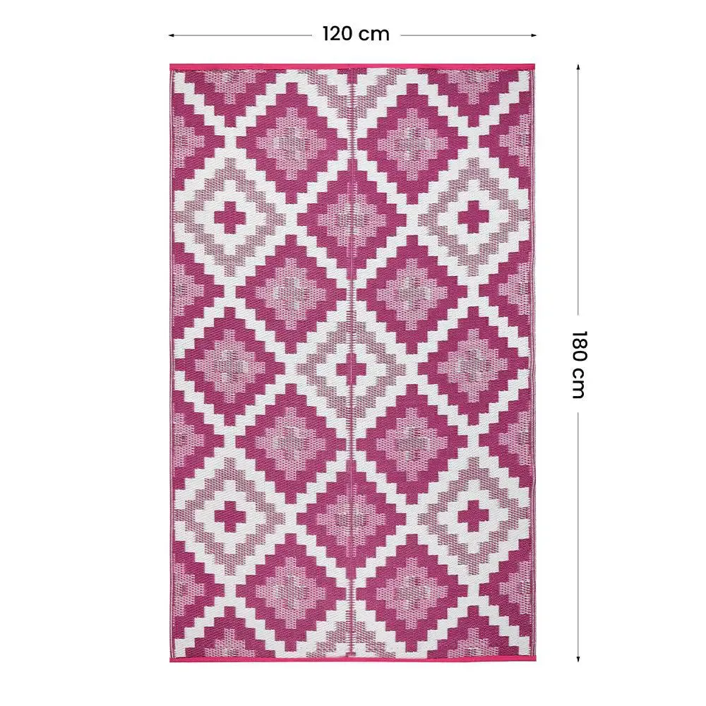 Pink & White Aztec Pattern Big Floor Mat