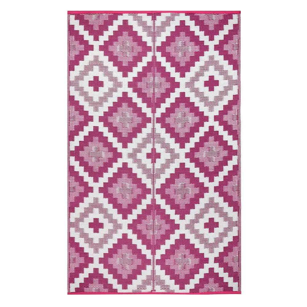 Pink & White Aztec Pattern Big Floor Mat