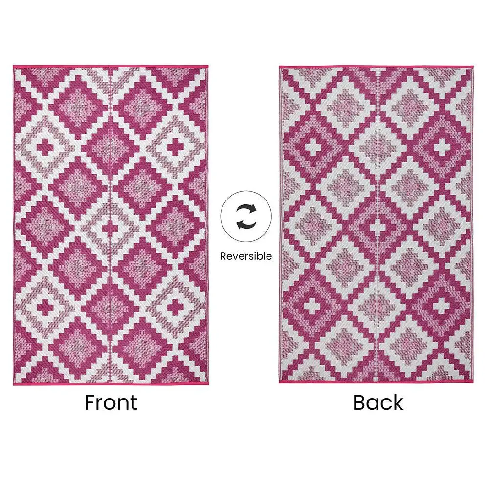 Pink & White Aztec Pattern Big Floor Mat