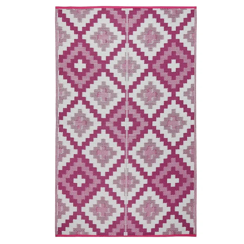 Pink & White Aztec Pattern Big Floor Mat