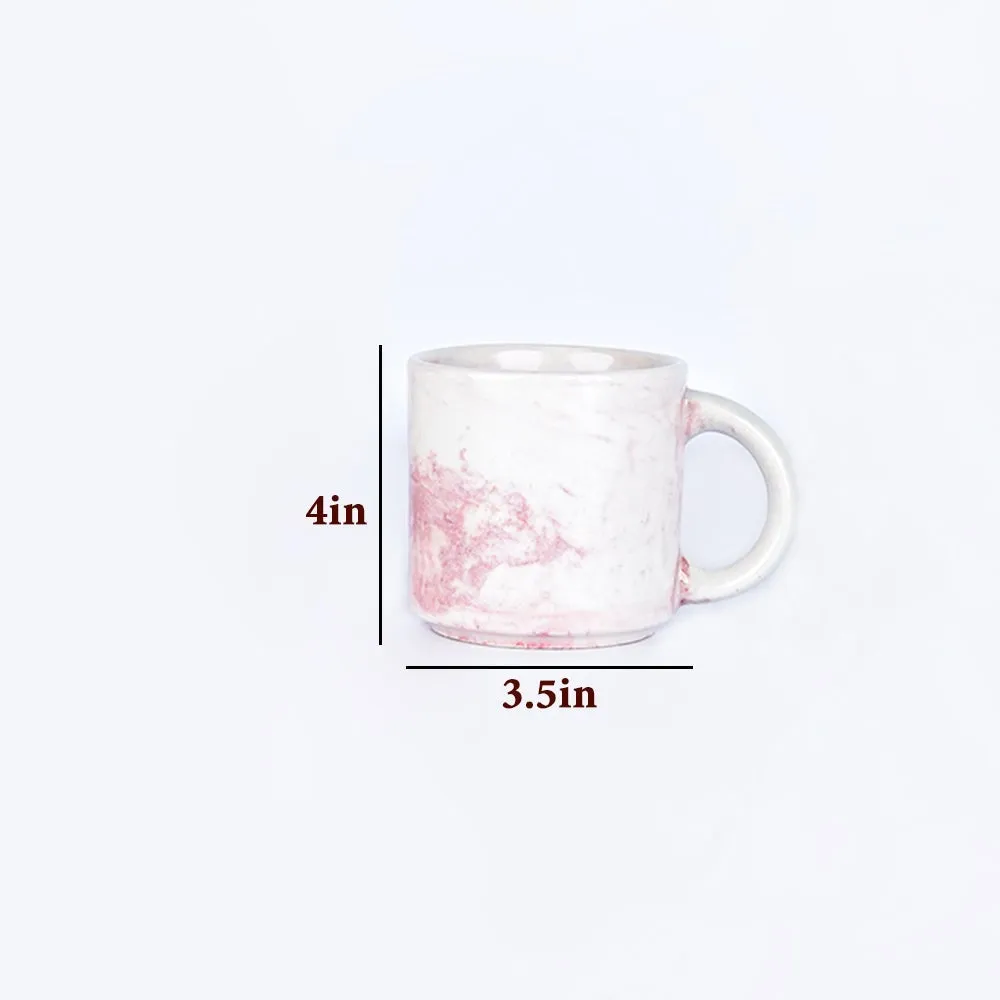 Pink & White Tie Dye Motif Ceramic Mugs Single Piece