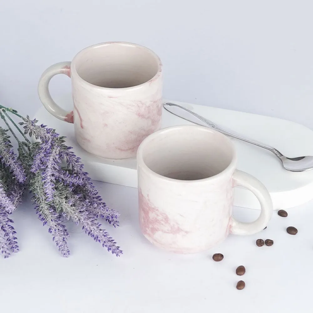 Pink & White Tie Dye Motif Ceramic Mugs Single Piece