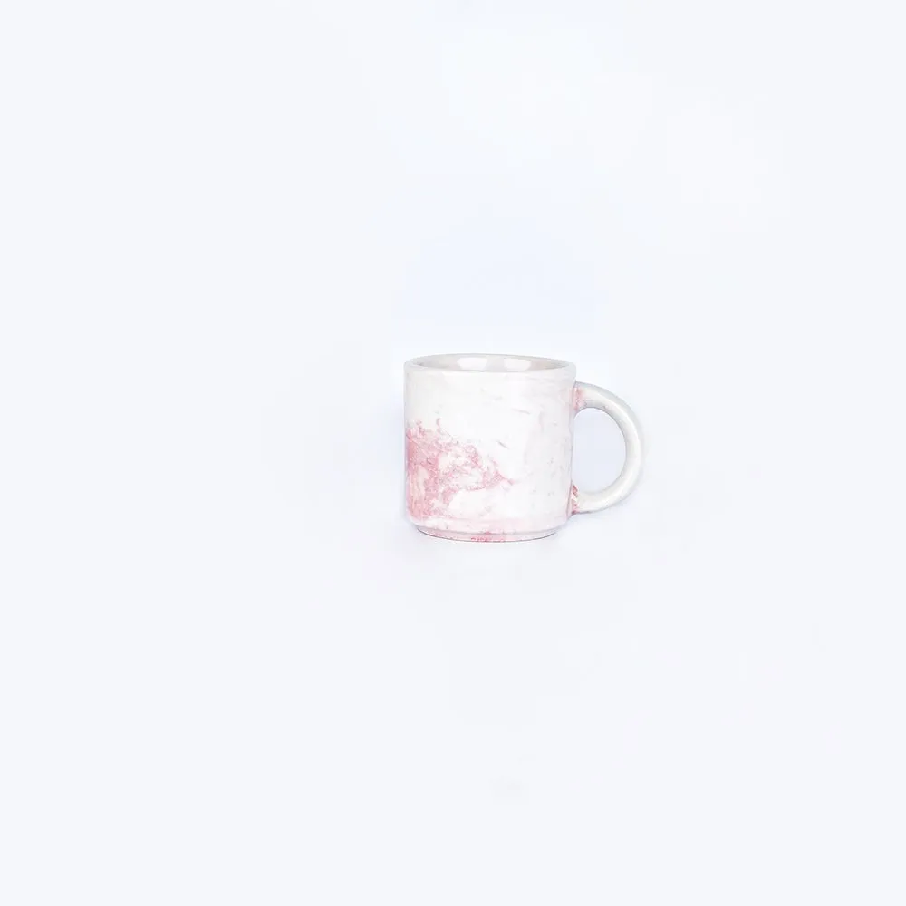 Pink & White Tie Dye Motif Ceramic Mugs Single Piece