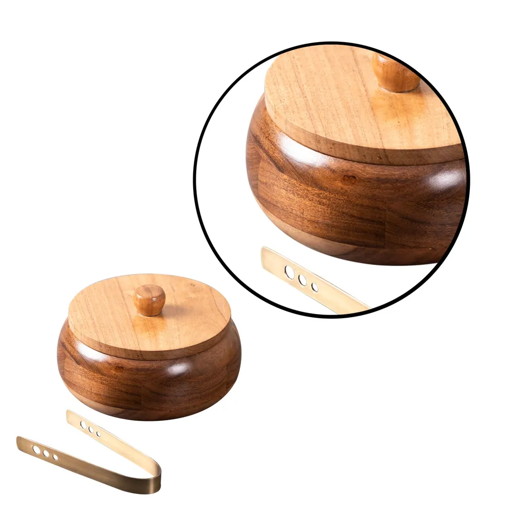 Pink Wood With Enamel Casserole/Chapatti Box With Tong