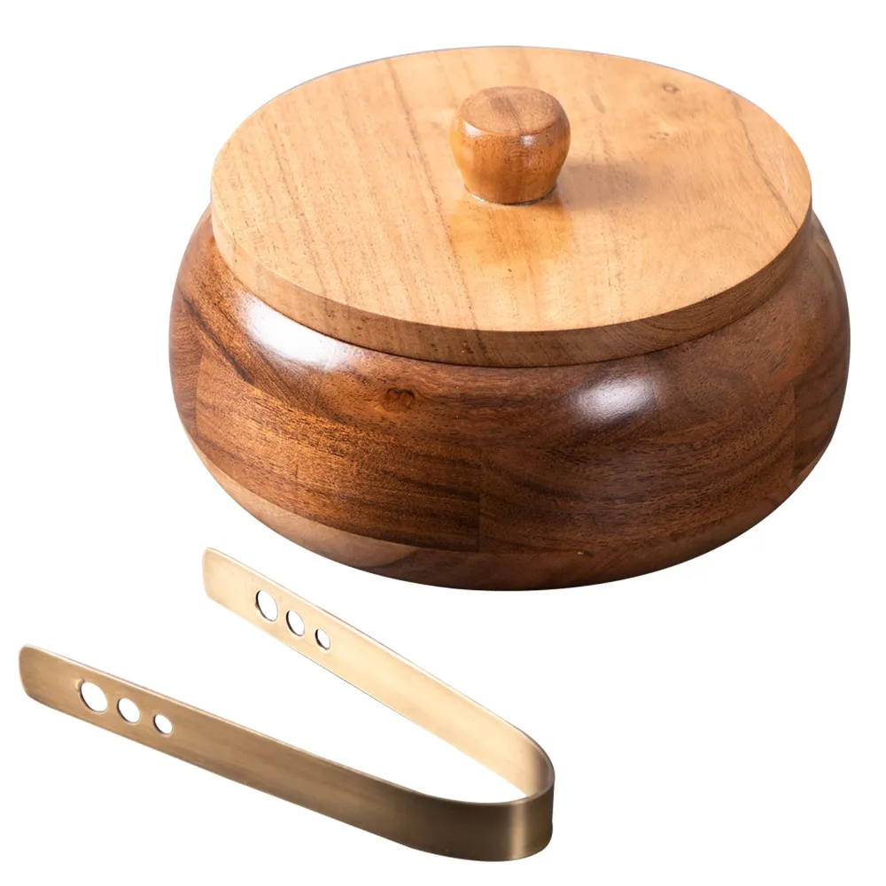 Pink Wood With Enamel Casserole/Chapatti Box With Tong
