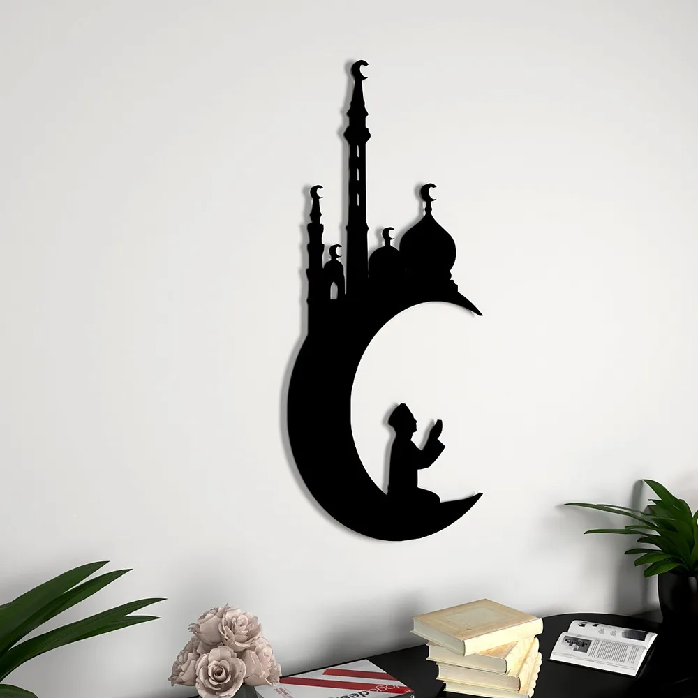 Pious Namaz Wooden Wall Hanging