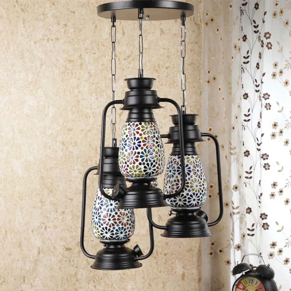 Plain Glass Real Hurricane Designed Cluster Hanging Light Single Piece