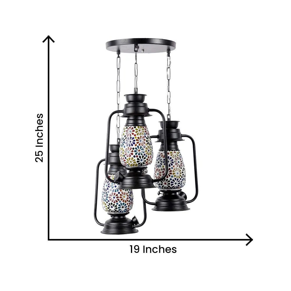 Plain Glass Real Hurricane Designed Cluster Hanging Light Single Piece