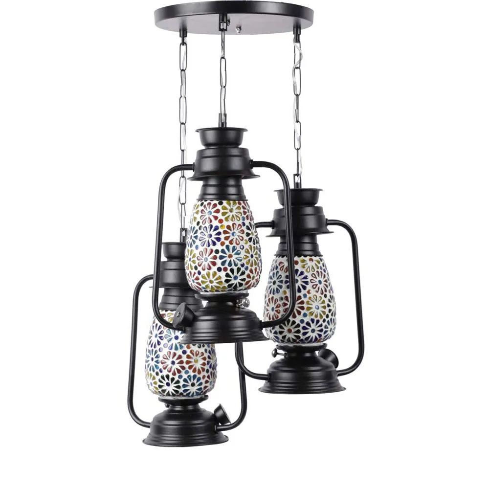 Plain Glass Real Hurricane Designed Cluster Hanging Light Single Piece