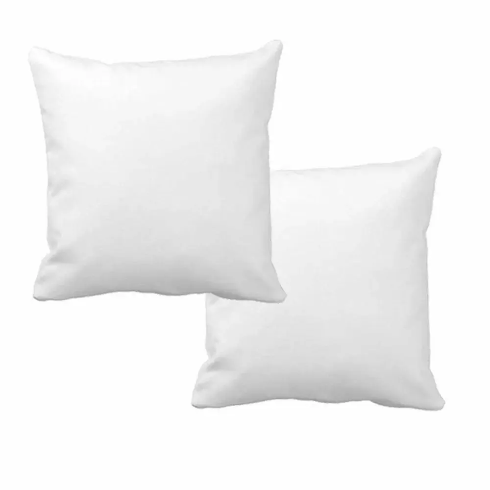 Plain White Poly-Fiber Cushion Fillers Set Of 2 (16" x 16")