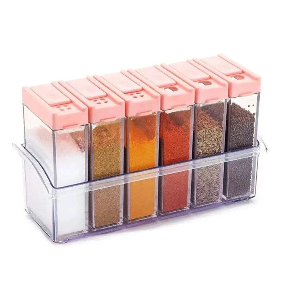 Plastic Mini Spice Jars Set Of 6