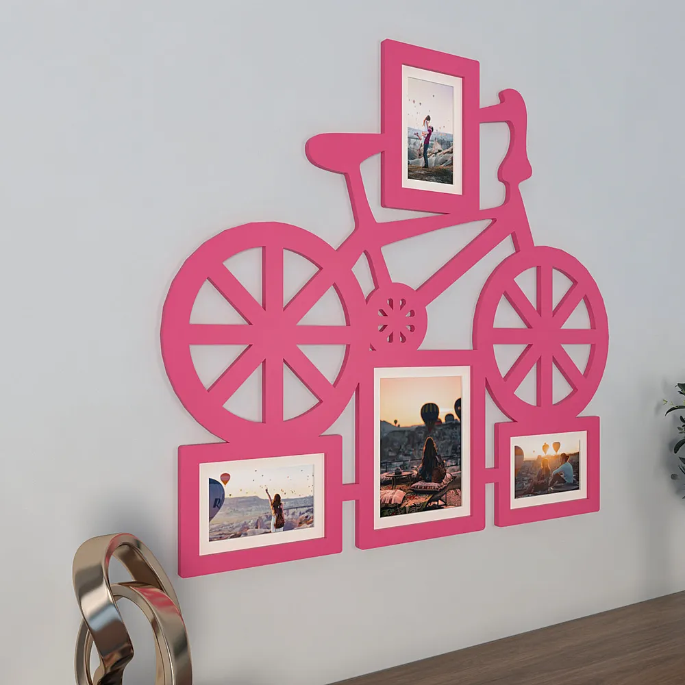 Playful Bicycle Hanging Photo Frame -Available in 4 colors Pink