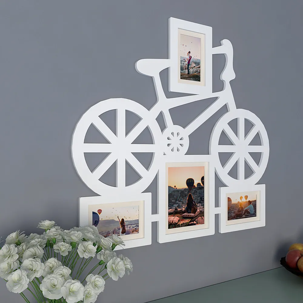 Playful Bicycle Hanging Photo Frame -Available in 4 colors Pink
