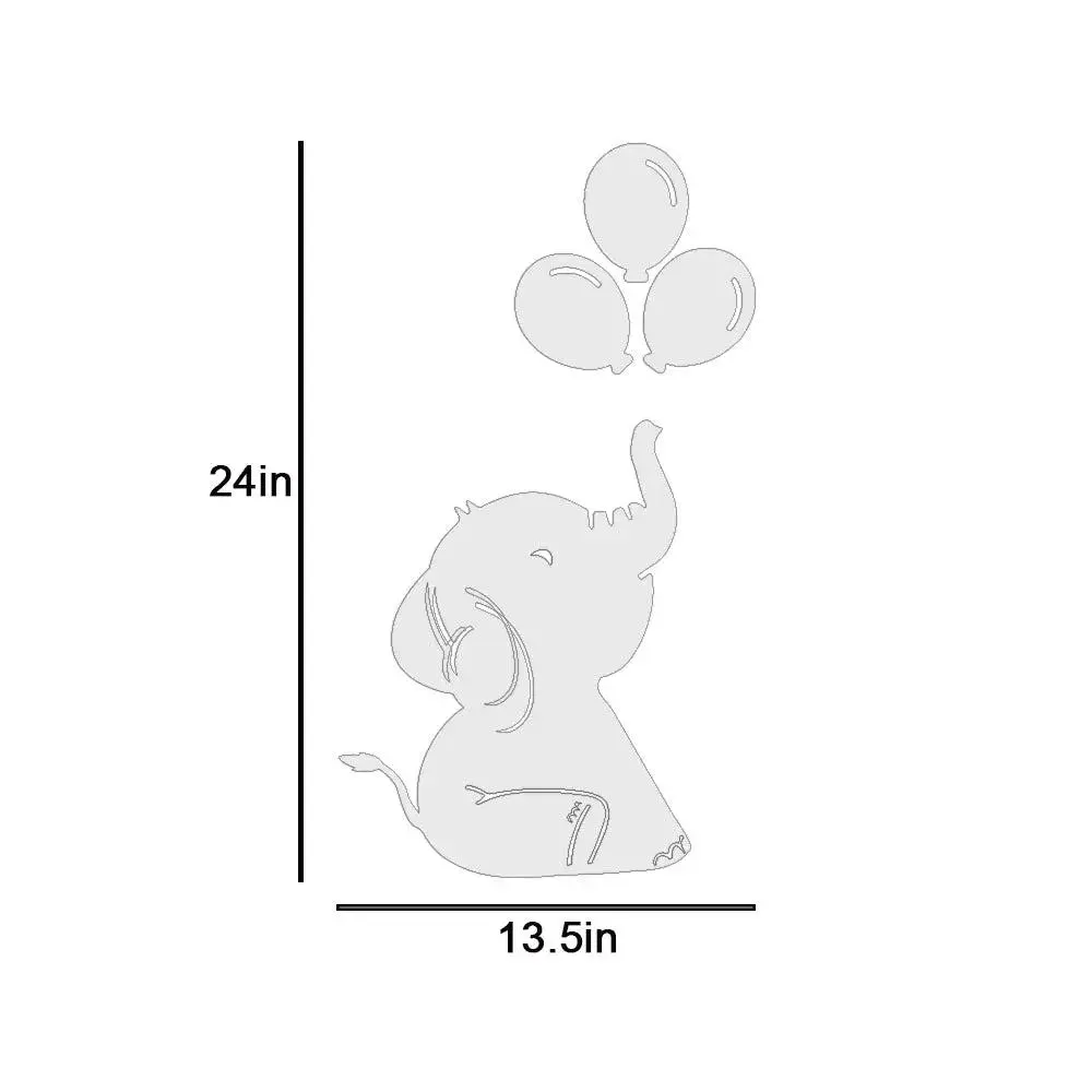 Playful Elephant Baby Backlit Wooden Wall Décor