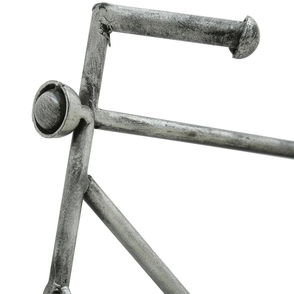 Playful Silver Bicycle Watch Metal Wall Art