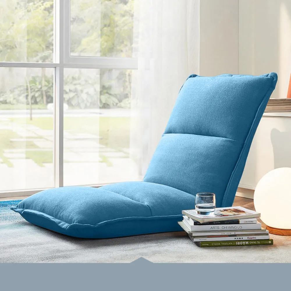 Plush Blue Bed Chair With Adjustable Back Rest