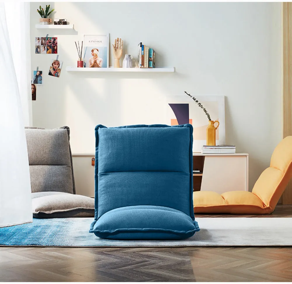 Plush Blue Bed Chair With Adjustable Back Rest