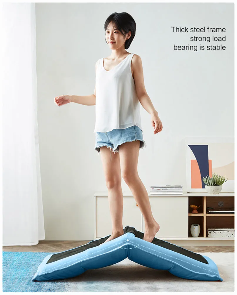 Plush Blue Bed Chair With Adjustable Back Rest