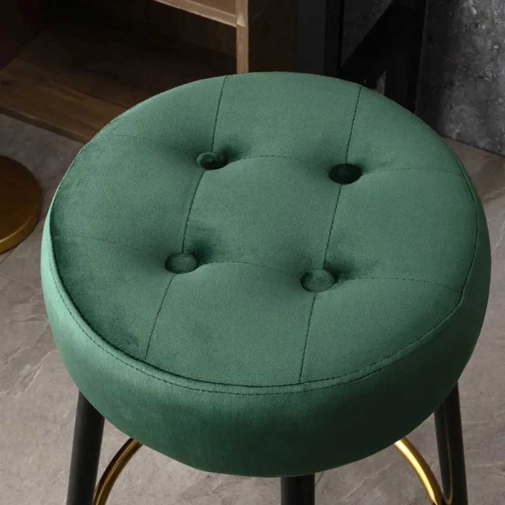 Plush Comfy Velvet Green Bar Stool / High Stool Single Stool
