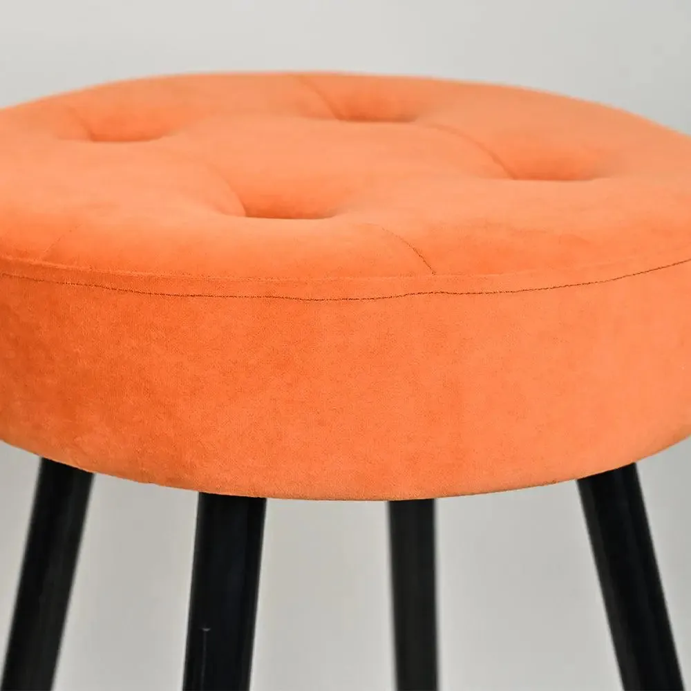 Plush Comfy Velvet Orange Bar Stool / High Stool Single Stool
