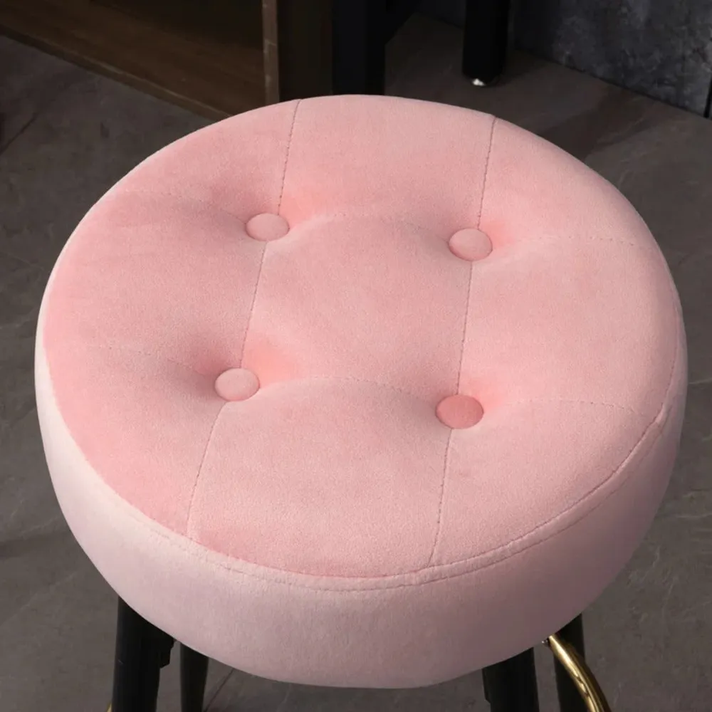 Plush Comfy Velvet Pink Bar Stool / High Stool Single Stool