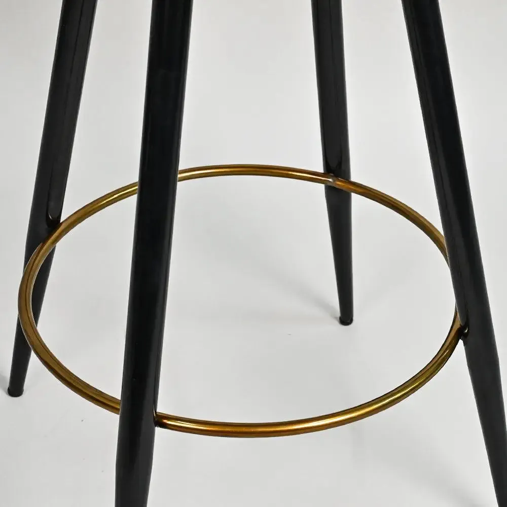 Plush Comfy Velvet Yellow Bar Stool / High Stool Single Stool